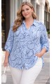 Мириэль блузка голубая принтованная