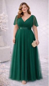 Лолерай платье в пол темно-зеленое