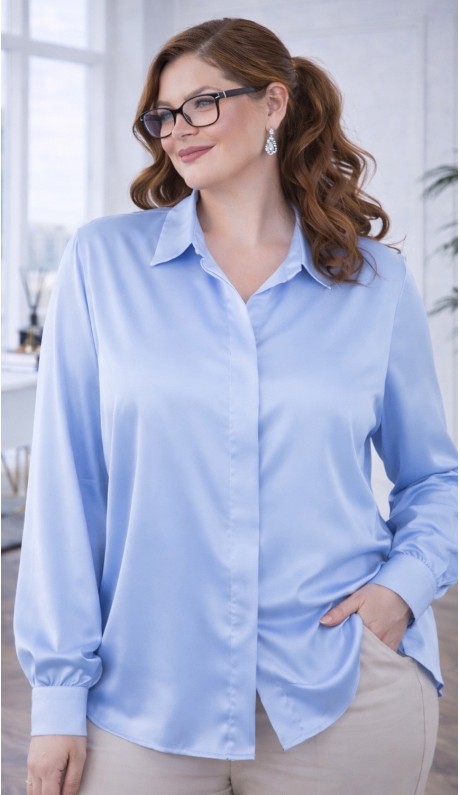 Бекка блузка голубая в наличии