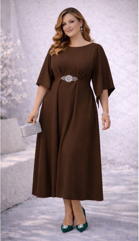 Элария midi платье шоколадное в наличии