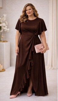 Роше платье в пол шоколадное