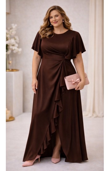 Роше платье в пол шоколадное