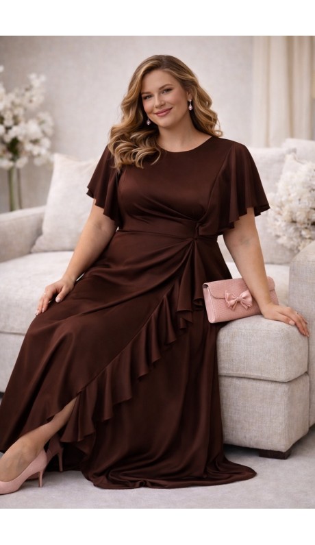 Роше платье в пол шоколадное в наличии