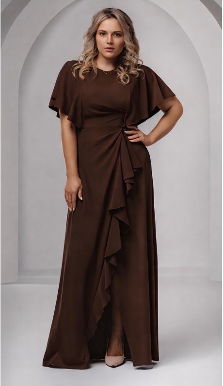 Роше платье в пол шоколадное в наличии
