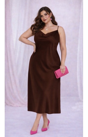 Марина платье-комбинация шоколадное