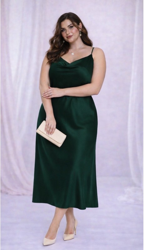 Марина платье-комбинация изумрудное
