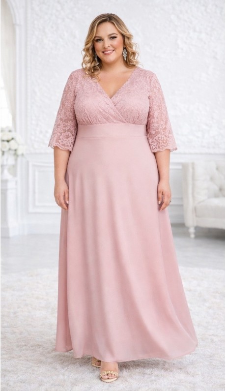 Джила платье в пол пудра