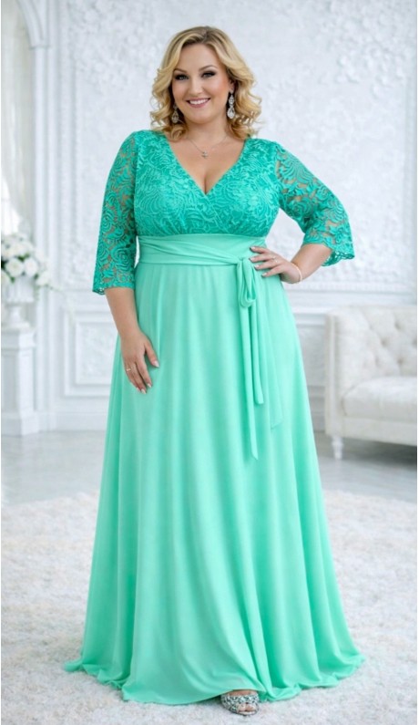 Джила платье в пол мята