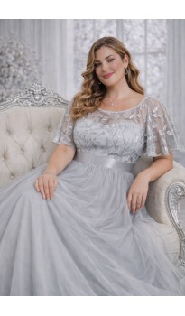 Дарлона платье в пол серое