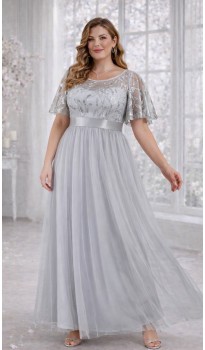 Дарлона платье в пол серое