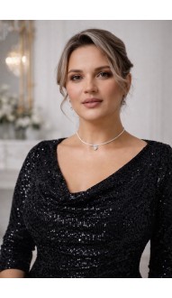 Тэли платье в пол черное