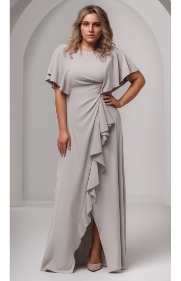 Роше платье в пол светло-серое