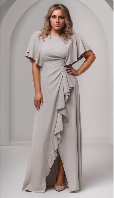 Роше платье в пол светло-серое
