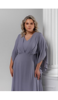 Ламур платье в пол дымчато-серое