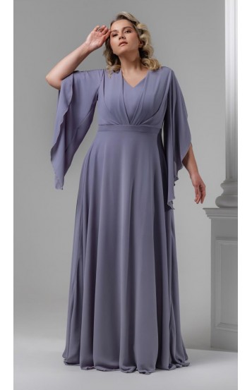 Ламур платье в пол дымчато-серое