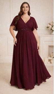 Алисанта платье в пол бургунди