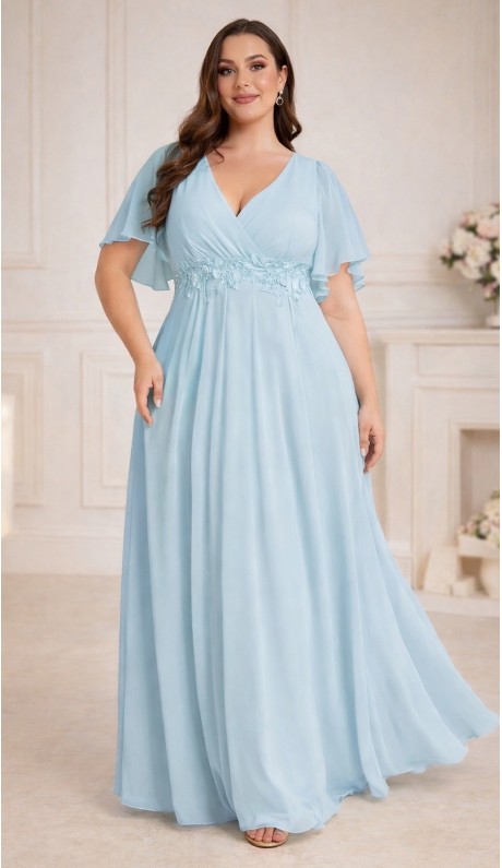 Алисанта платье в пол небесно-голубое