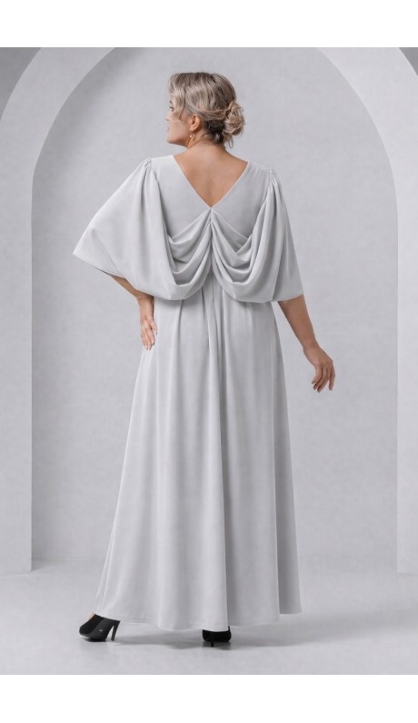 Трина 03 платье в пол светло-серое
