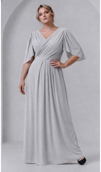 Трина 03 платье в пол светло-серое