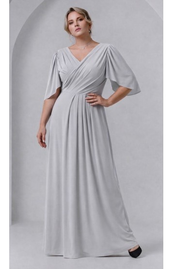 Трина 03 платье в пол светло-серое