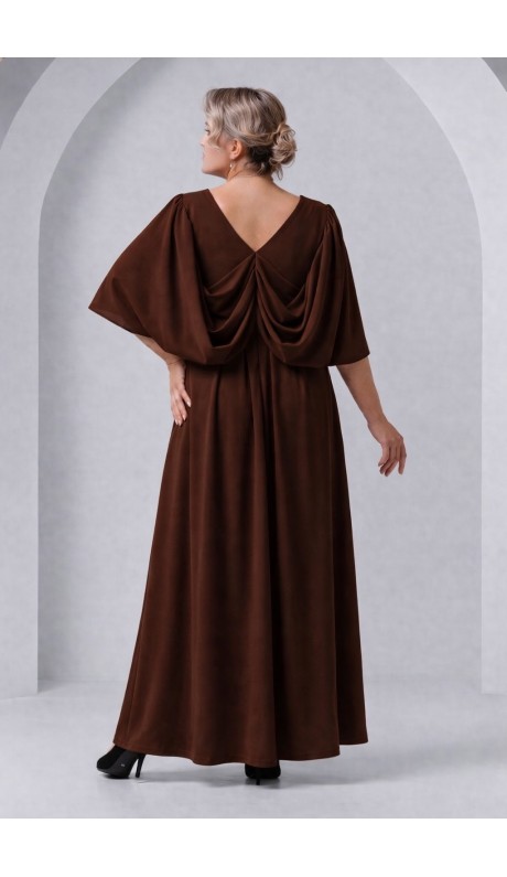 Трина 03 платье в пол шоколадное