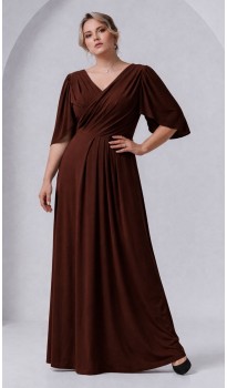 Трина 03 платье в пол шоколадное