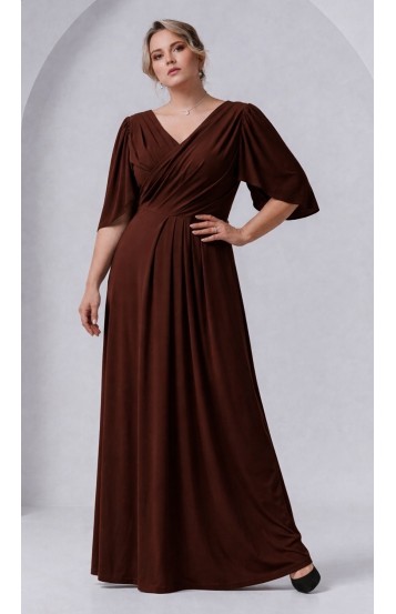 Трина 03 платье в пол шоколадное
