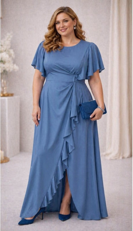 Роше платье в пол индиго