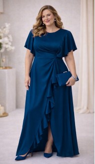 Роше платье в пол индиго