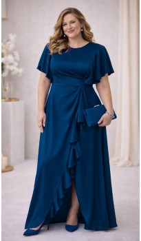 Роше платье в пол индиго