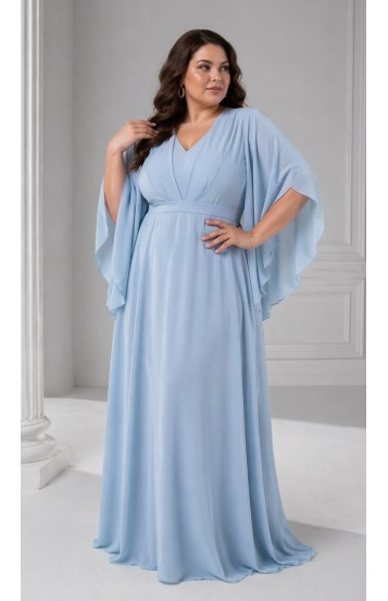 Ламур платье в пол голубое
