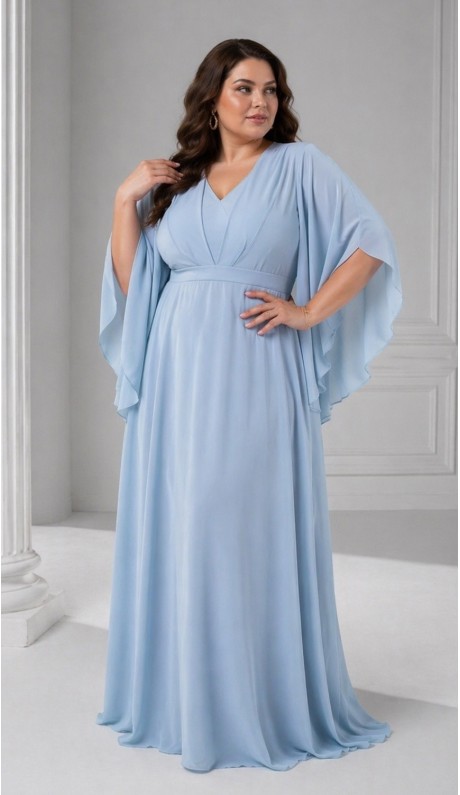 Ламур платье в пол голубое