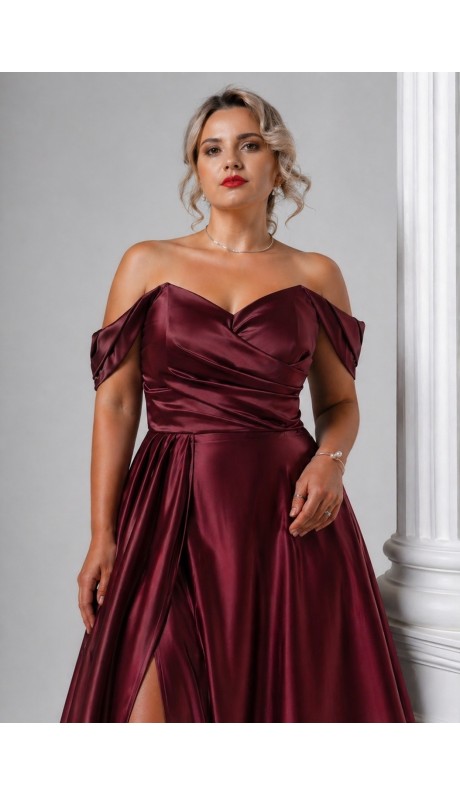 Варина платье в пол марсала