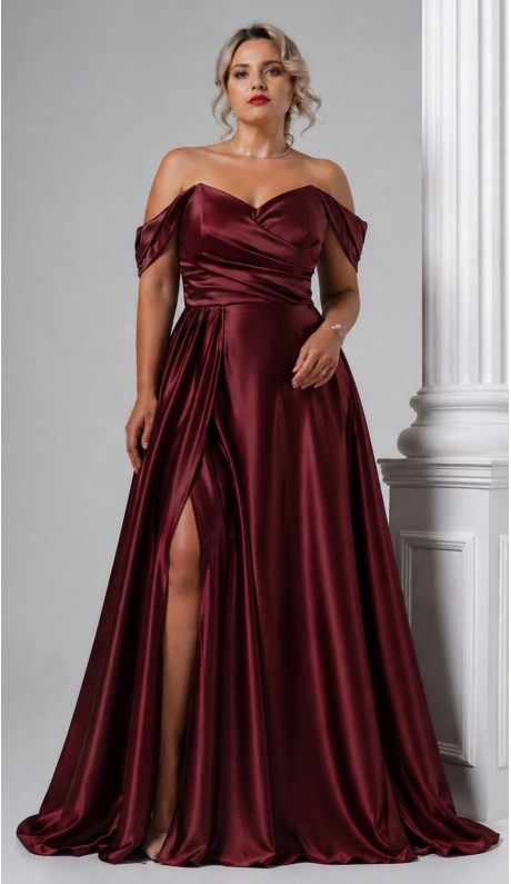 Варина платье в пол марсала