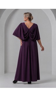 Трина 03 платье в пол баклажановое