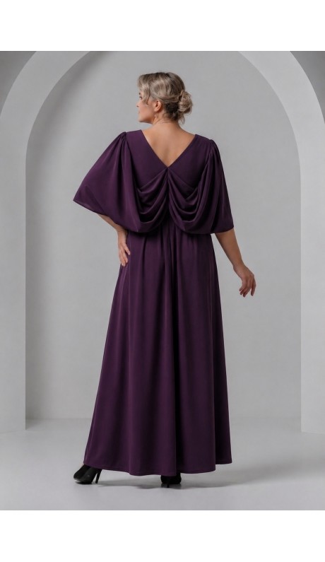 Трина 03 платье в пол баклажановое