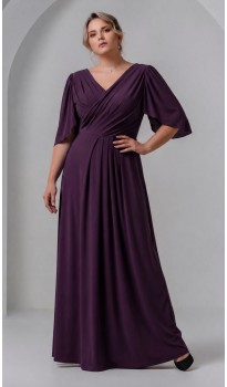 Трина 03 платье в пол баклажановое