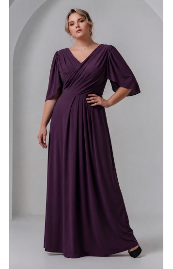 Трина 03 платье в пол баклажановое