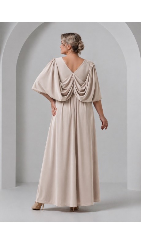 Трина 03 платье в пол светло-бежевое