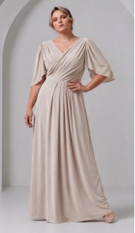 Трина 03 платье в пол светло-бежевое