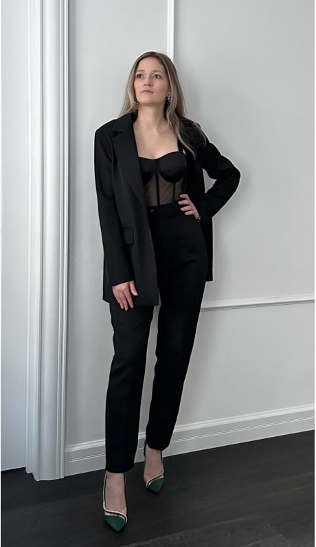 Мираль брючный костюм черный