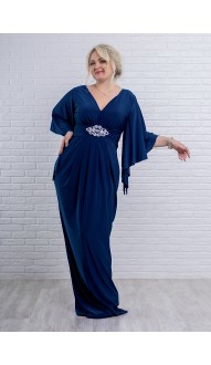 Пальмира платье в пол темно-синее