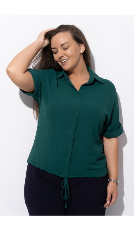 Шэри блуза темно-зеленая